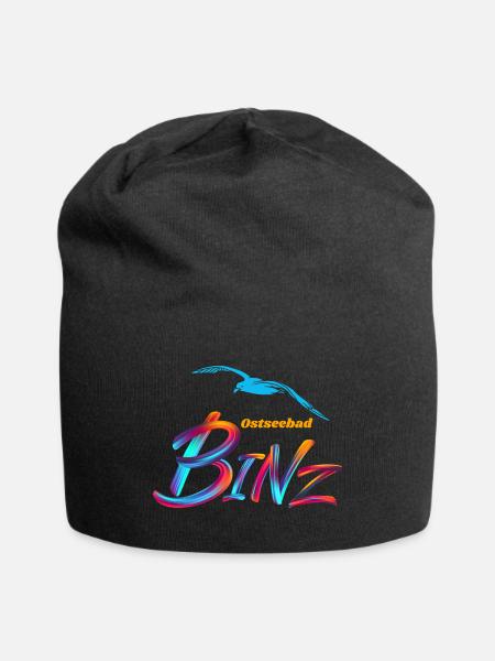 Binz-Ostseebad-Möwe - Jersey-Beanie - Schwarz
