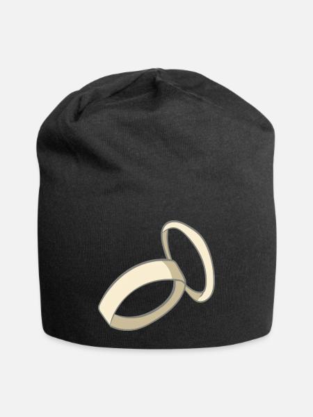 Hochzeit - Jersey-Beanie - Schwarz