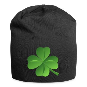 shamrock lucky shamrock luck four leaf clover18 - Jersey Beanie - black - Front