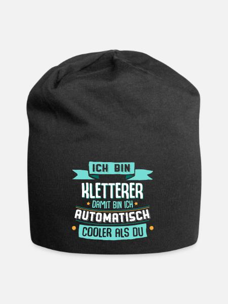 Ich bin Kletterer, damit bin ich cooler als du. - Jersey-Beanie - Schwarz
