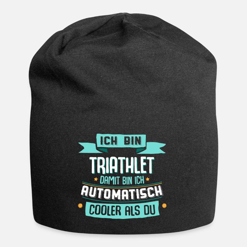 Cooler Triathlet - lustige Triathlon Geschenkidee - Jersey-Beanie - Schwarz