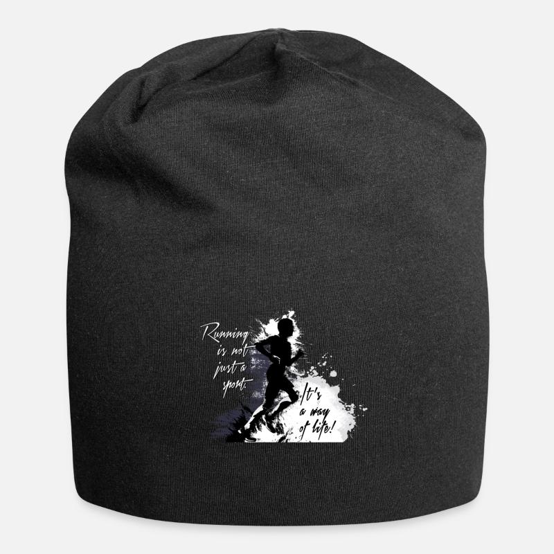 Läufer - Jersey-Beanie - Schwarz