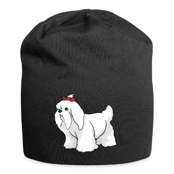 Maltese dog - Jersey Beanie - black - Front