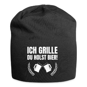 ich grille du holst bier - Jersey-Beanie - Schwarz - Vorne