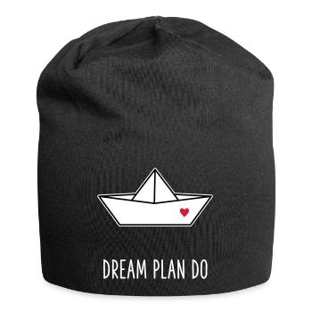 Dream Plan Do - Bateau en papier Cœur - Bonnet en jersey - noir - Devant
