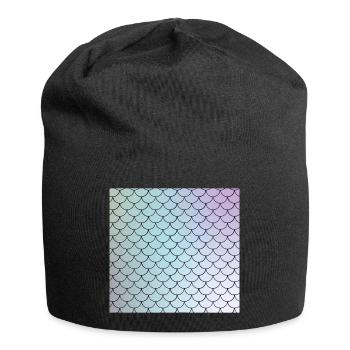 Motif d’écailles de poisson aquarelle - Bonnet en jersey - noir - Devant