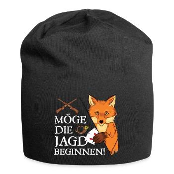 Möge Die Jagd Beginnen Doppelkopf Kartenspiel Doko - Jersey-Beanie - Schwarz - Vorne