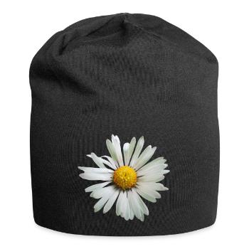 Margeriten Blume, Blüte, Gänseblümchen, floral - Jersey-Beanie - Schwarz - Vorne