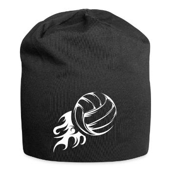 Voleyball Feuerball Symbol icon Illustration Logo - Jersey-Beanie - Schwarz - Vorne