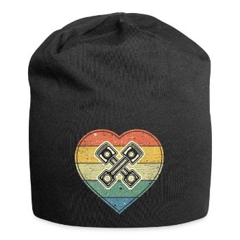 Vintage heart with crossed engine pistons - Jersey Beanie - black - Front