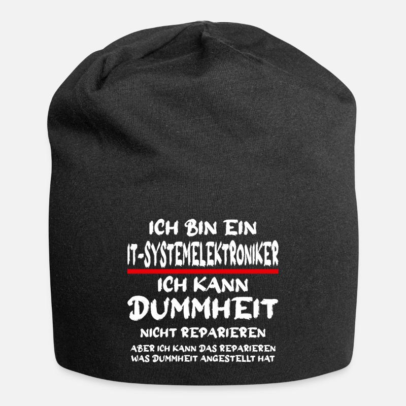 Ich bin ein Systemelektroniker Handwerker Spruch - Jersey-Beanie - Schwarz