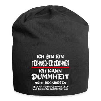 Ich bin ein Technischer Zeichner Handwerker Spruch - Jersey-Beanie - Schwarz - Vorne