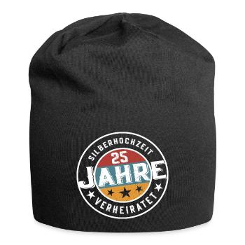 Silberhochzeit 25 Jahre Verheiratet Hochzeit - Jersey-Beanie - Schwarz - Vorne