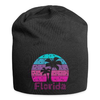 8bit Retro Florida Urlaub - Jersey-Beanie - Schwarz - Vorne