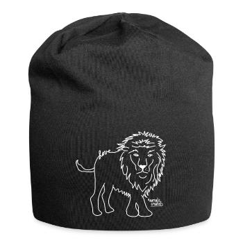 Lion- Love Animals - Jersey Beanie - black - Front