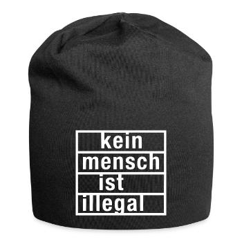 kein mensch ist illegal - Jersey-Beanie - Schwarz - Vorne