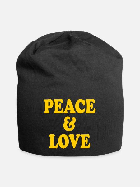 Peace and love - Jersey-Beanie - Schwarz