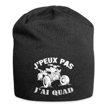 J'Peux Pas J'ai Quad moto Humour Cadeau Quad cross - Bonnet en jersey - noir - Devant