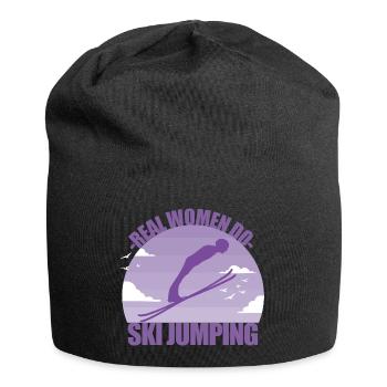 Skispringen Skispringerin Wintersport Geschenk - Jersey-Beanie - Schwarz - Vorne