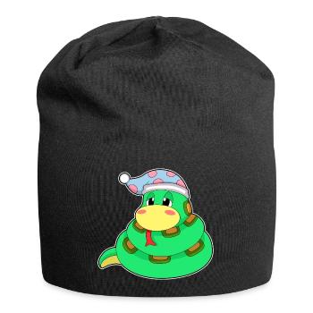 Bonnet de nuit endormi serpent - Bonnet en jersey - noir - Devant