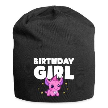 Anniversaire Fille Dinosaure Fête Enfant - Bonnet en jersey - noir - Devant