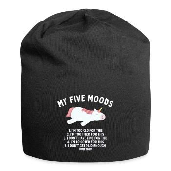 Meine fünf Stimmungen - Jersey-Beanie - Schwarz - Vorne