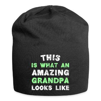 THIS IS WHAT AN AMAZING GRANDPA LOOKS LIKE - Jersey Beanie - black - Front