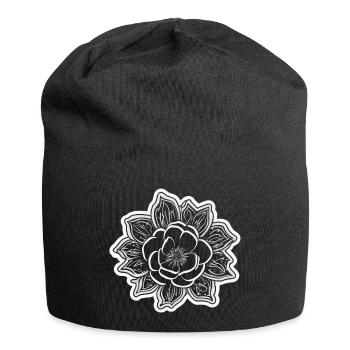 Die Schönheit und der Charme einer einfarbigen Blume - Jersey-Beanie - Schwarz - Vorne