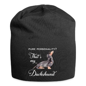 Dachshund personality on four paws - Jersey Beanie - black - Front