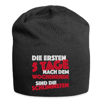 Party machen am Wochenende | Bier, feiern - Jersey-Beanie - Schwarz - Vorne
