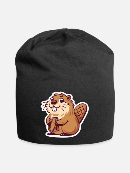 Mème de castor - Bonnet en jersey - noir