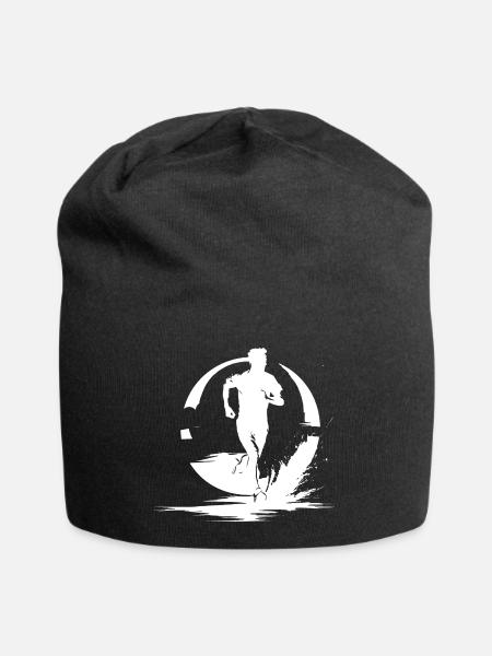 Marathon Junge Zeichnung - Jersey-Beanie - Schwarz