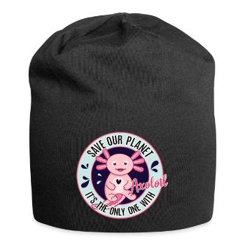 Axolotl Schwanzluch Amphibien Molche Aquarium Tier - Jersey-Beanie - Schwarz - Vorne