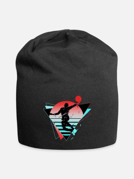 Basketball Basketballer Spieler Fan Neon Bunt - Jersey-Beanie - Schwarz