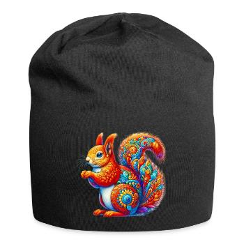 Écureuil - Bonnet en jersey - noir - Devant
