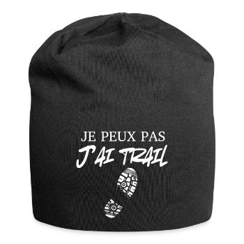 Ich kann nicht, ich habe eine Spur - Jersey-Beanie - Schwarz - Vorne