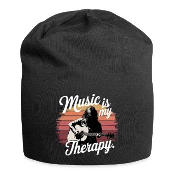 Music is My Therapy clef les amateurs de musique et - Bonnet en jersey - noir - Devant