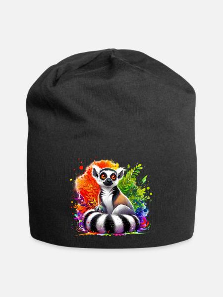 Lemur - Jersey-Beanie - Schwarz