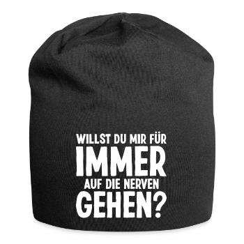 Heiratsantrag Willst du mich Heiraten Verloben - Jersey-Beanie - Schwarz - Vorne