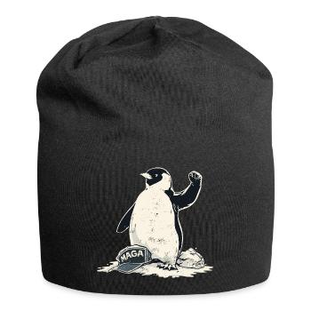 Resist Penguin Grunge Protest - Jersey-Beanie - Schwarz - Vorne