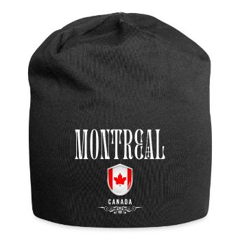 Montreal Canada, elegant and minimalist design - Jersey Beanie - black - Front