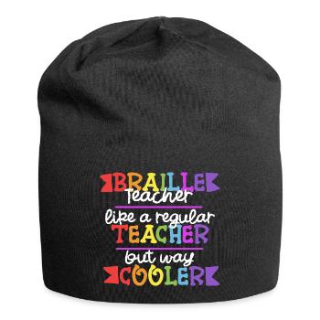 Professeur de Braille Braille Dotum - Bonnet en jersey - noir - Devant