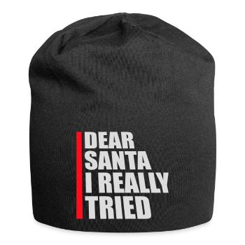 Cher Père Noël, j’ai vraiment essayé l’humour de Noël drôle - Bonnet en jersey - noir - Devant