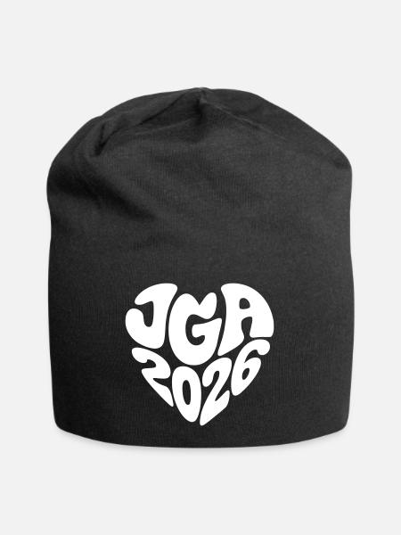 JGA 2026 Herzform - Jersey-Beanie - Schwarz