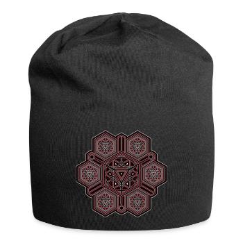 Sacred Geometry Mandala Goa Trance Festival Wear - Jersey-Beanie - Schwarz - Vorne