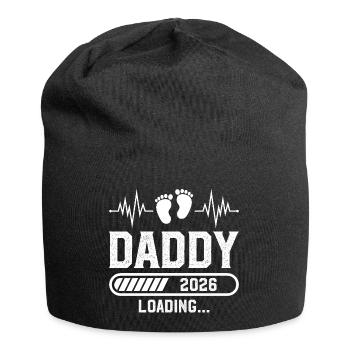Papa 2026 neuer Vater lädt 2026 - Jersey-Beanie - Schwarz - Vorne