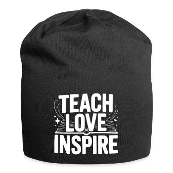 lehren Liebe Inspirieren - Jersey-Beanie - Schwarz - Vorne
