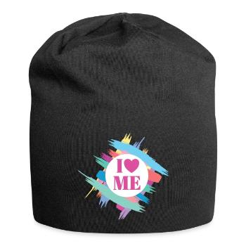 Selbstbewusstsein Character Stärke Coach I Love me - Jersey-Beanie - Schwarz - Vorne
