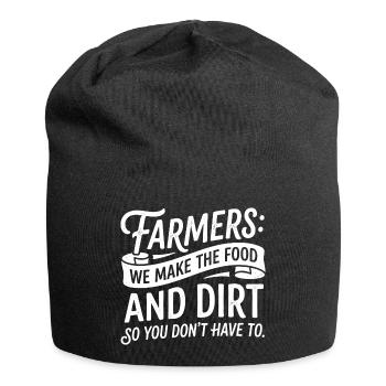 Bauernhumor Feldarbeit und Geschmack - Jersey-Beanie - Schwarz - Vorne