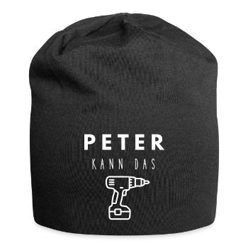 Peter Name Handwerker Werkzeug Akkuschrauber - Jersey-Beanie - Schwarz - Vorne